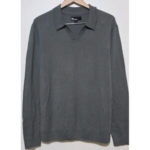 The Commons 100% Merino Wool Men Gray Pullover Sweater V Neck L Long Sleeve NWOT